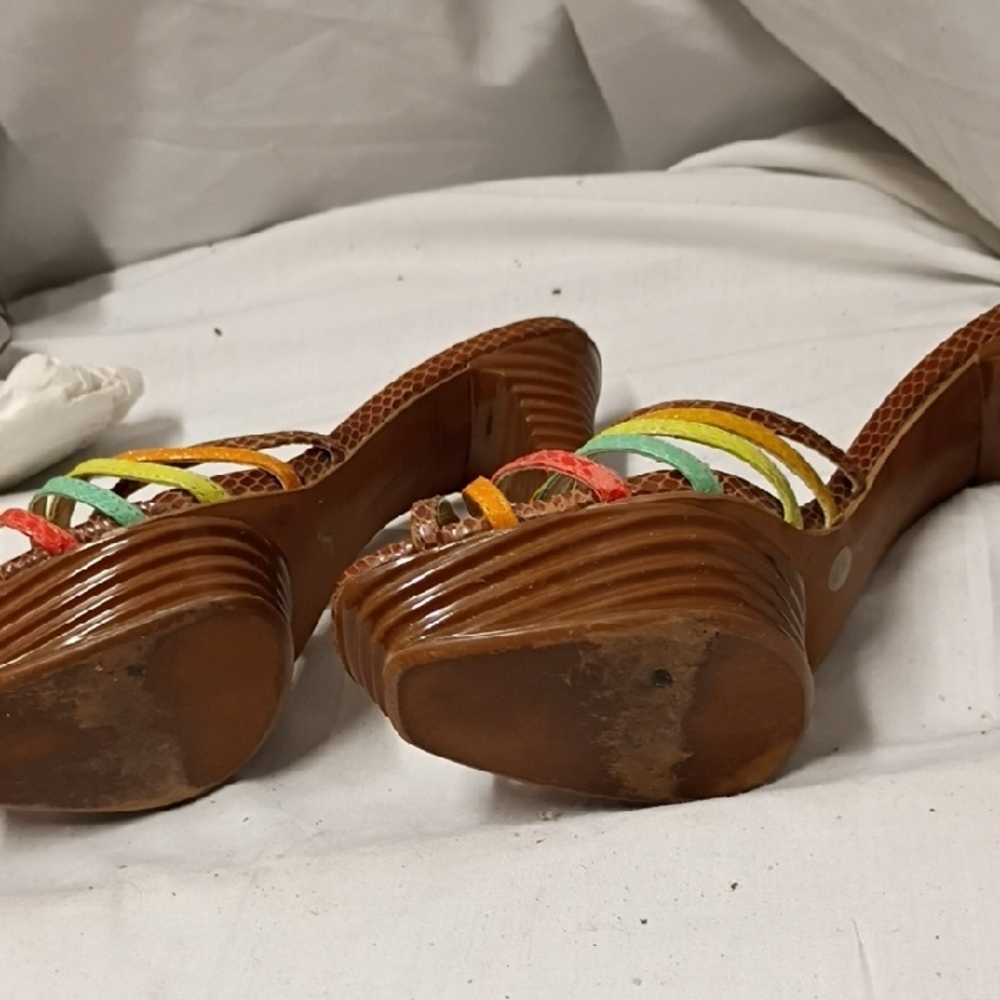 Bcbg Paris Multicolor Strappy Platform Heels - image 4